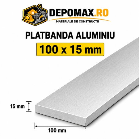 Platbanda aluminiu 100 x 15 mm, 6 metri (EN-AW 6060)